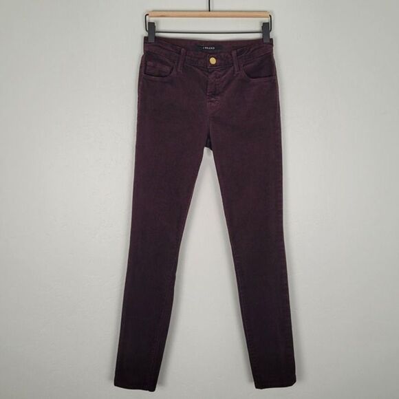 J Brand Size 25 Skinny Corduroy Pants Stretch Blackberry Dark Purple - Picture 2 of 12